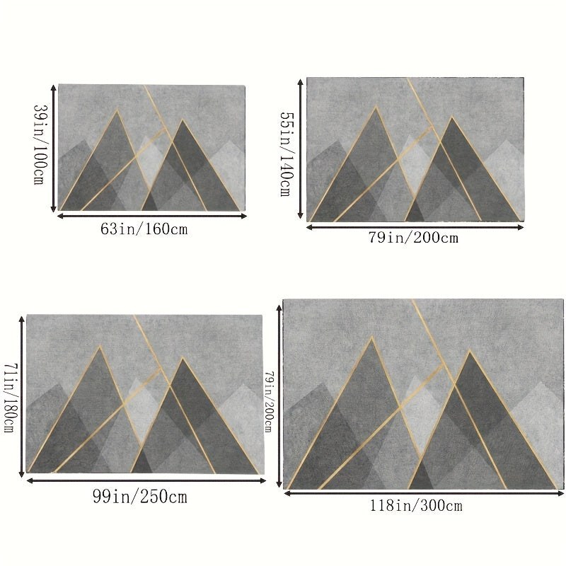 Faux Wool Area Rug Modern Large Carpet Living Bedroom Non-slip