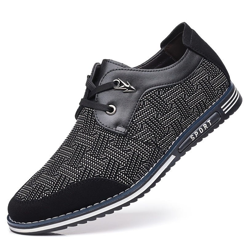 Men's Geometric Pattern Derby Shoes Lace up Front Dress Shoes For Men
