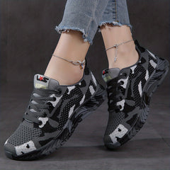Women's Camo Pattern Sneakers Lace Up Low Top Platform Sports Shoes