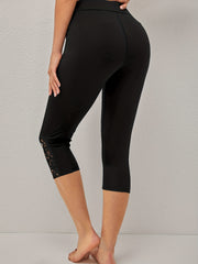 Lace Skinny Capris Leggings for Women