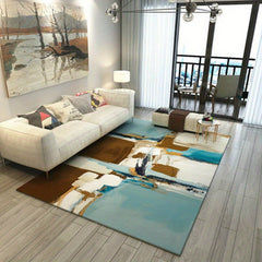 Modern Geometric Area Rug Morandi Non Shedding Floor Carpet Living Room