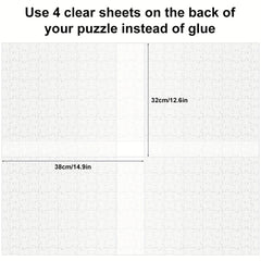 12 Sheets Puzzle Saver Peel Clear Adhesive Backing Jigsaw Puzzle Glue