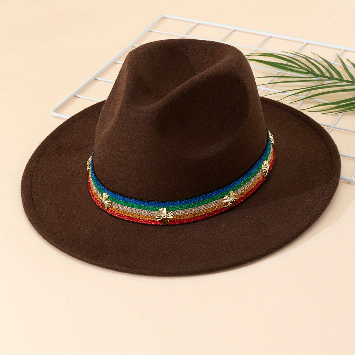 Vintage Rainbow Jazz Felt Hat