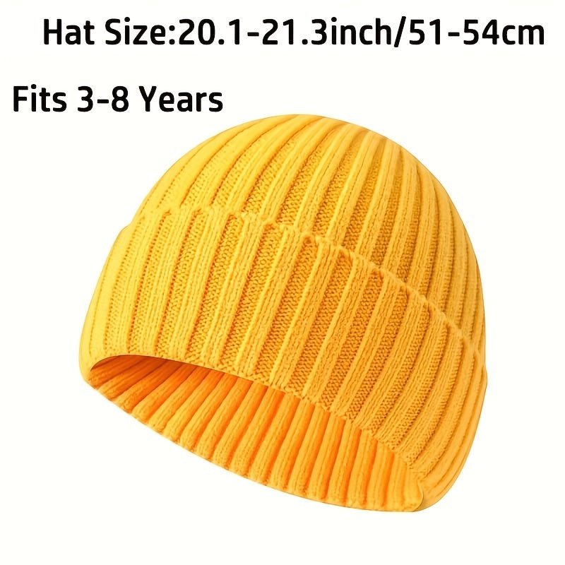 Kids' Windproof Wool Knit Beanie Hat with Ear Protection