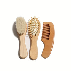 Baby Shampoo Brush Lotus Wool Comb Set