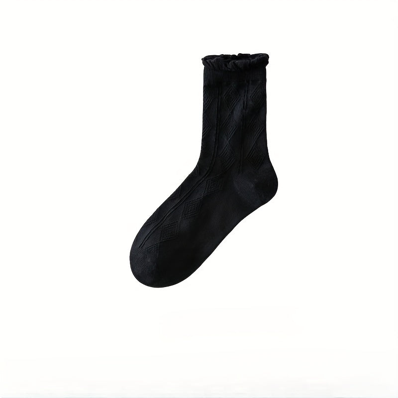 Solid Socks Comfy & Breathable Women's Stockings & Hosiery