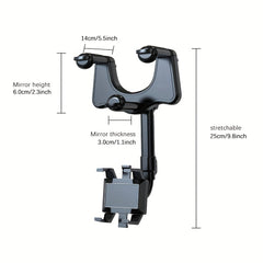 Car Phone Holder Rearview Mirror Mount 360 Rotatable