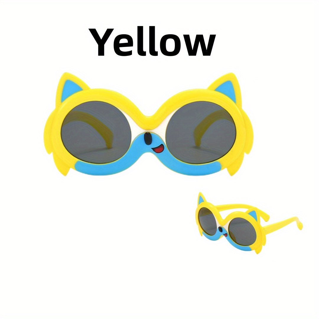 Kids Cartoon Fox Sunglasses UV Protection Round Polarized Lenses