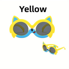 Kids Cartoon Fox Sunglasses UV Protection Round Polarized Lenses