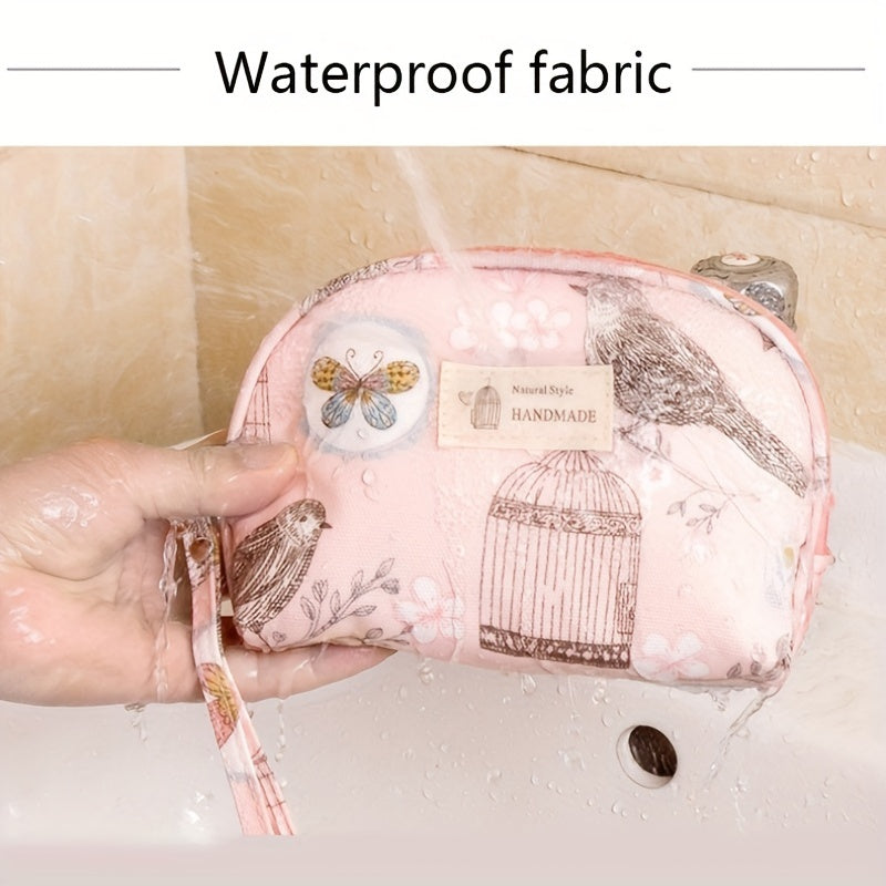 Floral Printed Makeup Bag Waterproof Travel Wash Bag