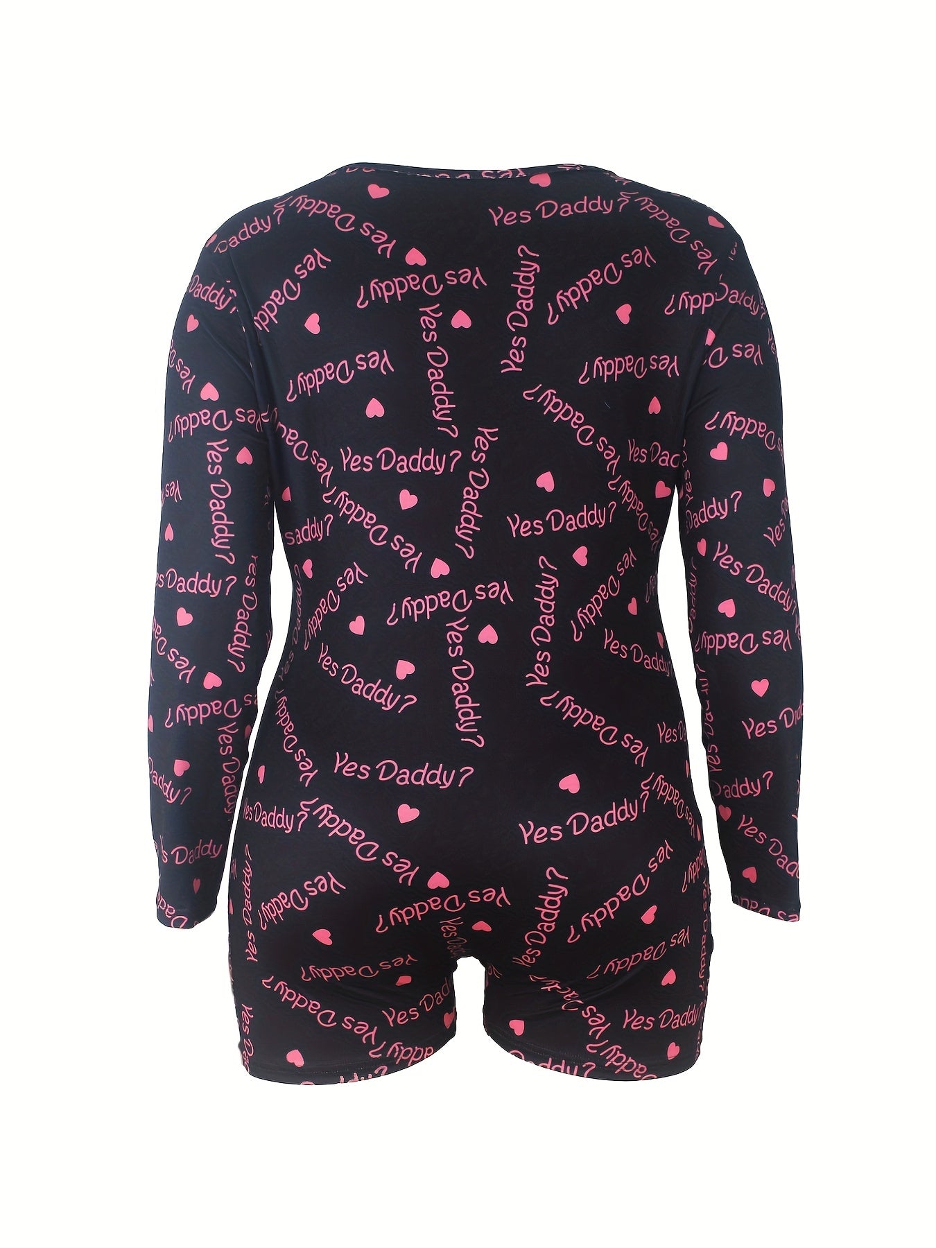 Loungewear Romper Women's Heart Print Long Sleeve