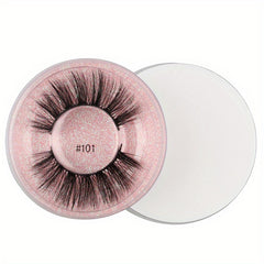 Fluffy Wispy False Eyelash with Pink Glitter Case