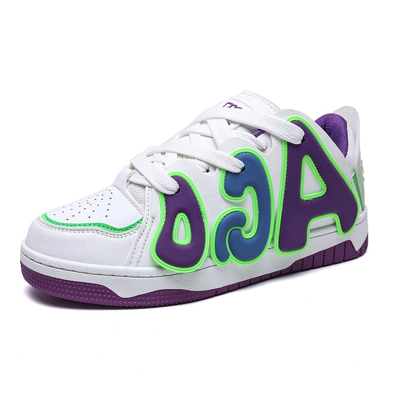 Men's Big Letters Skate Shoes With Traction