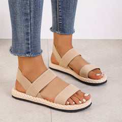 Women's Flat Slip On Sandals Open Toe Anti-Skid Casual Beach Sandals