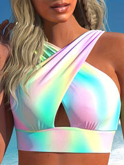 Tie Dye Bikini Set with Cover Up Skort Swimsuit 2 Piece Set