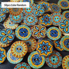 50pcs Random Boho Style Buckle Coat Button DIY Crafts Clothing Sewing