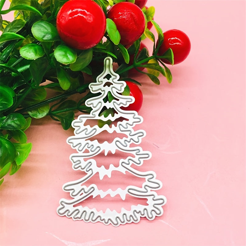 1pc Christmas Tree Embossed Mold Xmas Cutting Stencils Holiday Tools