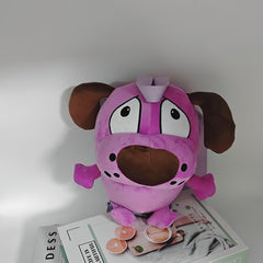 Purple Dog Plush Toy with Backpack Soft Stuffed Animal