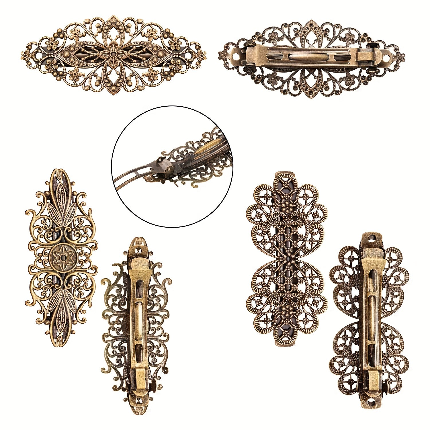 6 PCS Vintage Hair Clips French Barrette