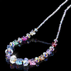 Multicolor Butterfly Crystal Beads Necklace for Girls Women
