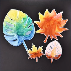 Tropical Palm Leaves Crystal Epoxy Resin Coaster Mat Silicone Mold