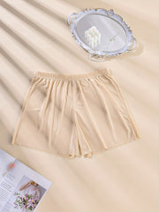 3 Pack Plus Size Ribbed Wave Trim Elastic Waist High Stretch Pajama Shorts