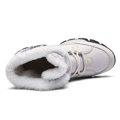 Women's Non slip Snow Boots Warm Lace Up Platform Winter High Tube Boots