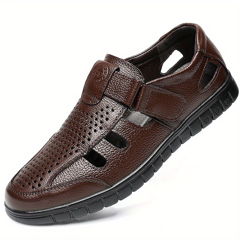 Men's Closed Toe Sandals Hook and Loop Fastener Non Slip Casual Shoes