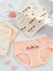4pcs Cartoon Graphic Print Soft Briefs Underwear