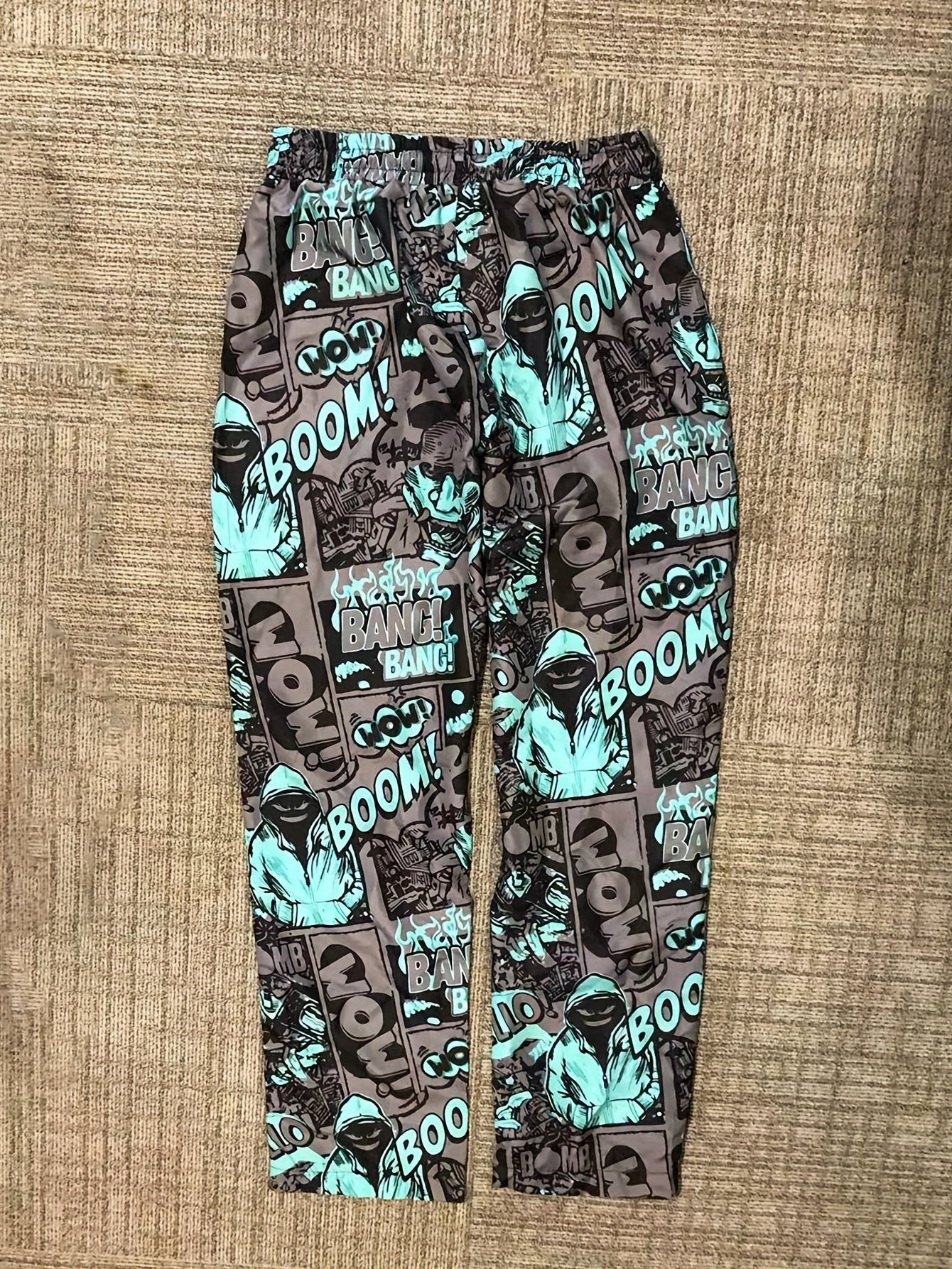 Comics Style Fluorescent Hooded Man Pants