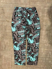 Comics Style Fluorescent Hooded Man Pants