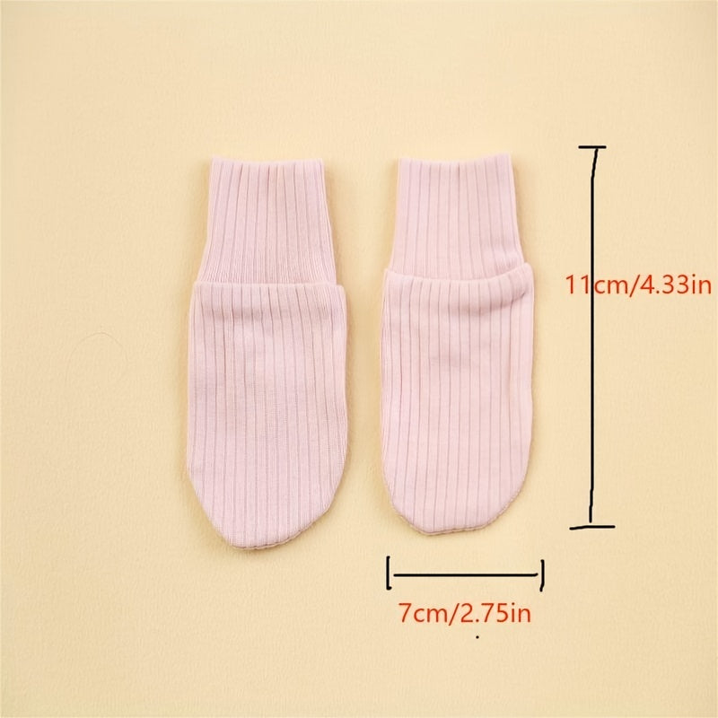 4pairs Baby Solid Anti scratch Elastic Gloves For All Seasons