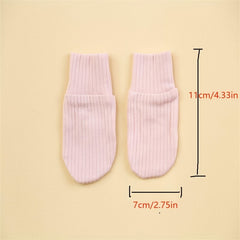 4pairs Baby Solid Anti scratch Elastic Gloves For All Seasons