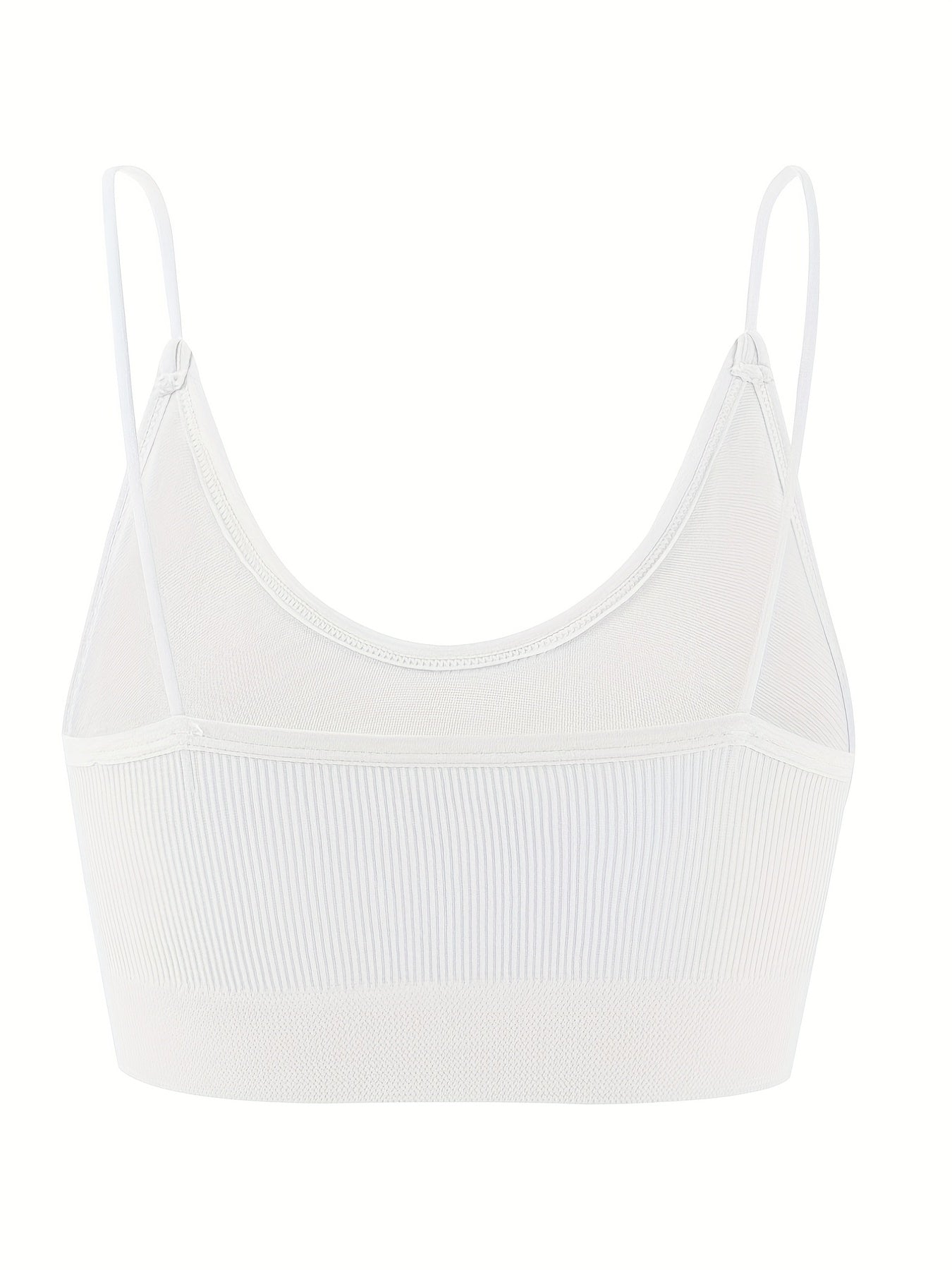 4pcs Solid Ribbed Wireless Bras Comfy Sports Bra
