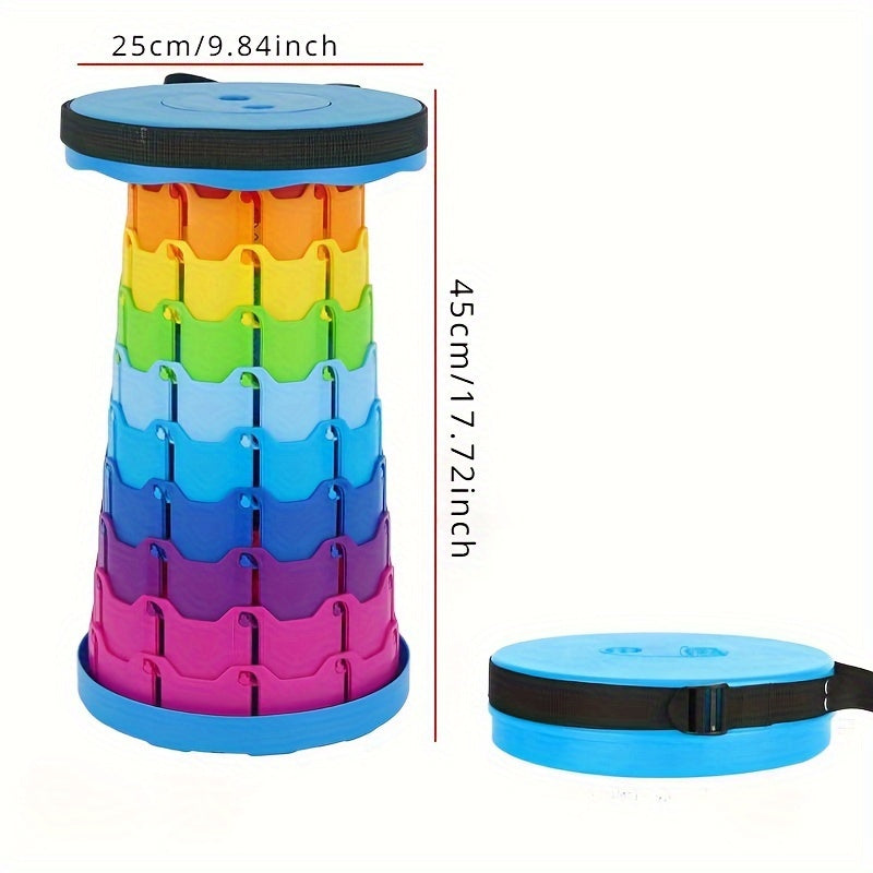 Portable Folding Small Stool Plastic Retractable Adjustable Stool