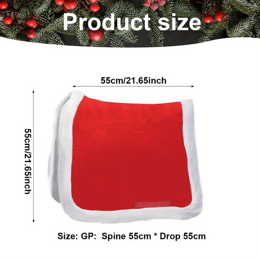 Christmas Red Fleece Horse Saddle Pad - Equestrian Supplies