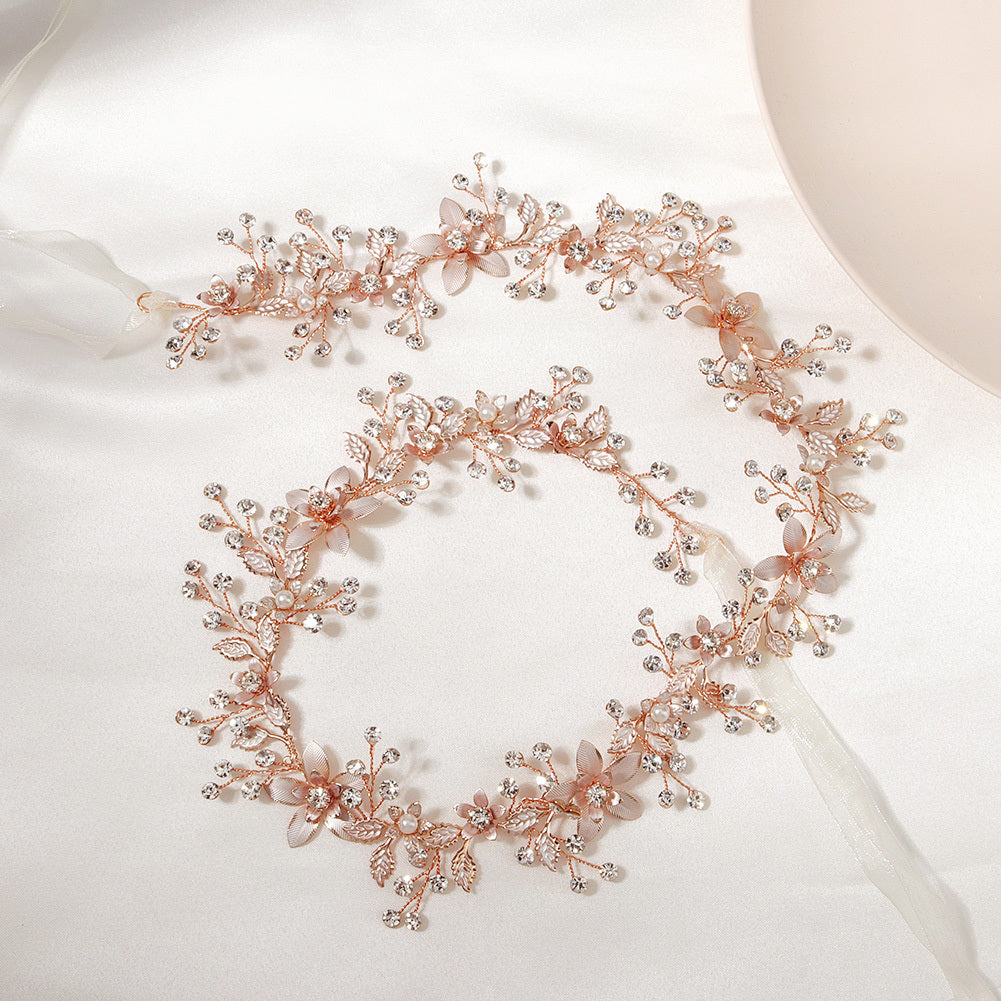 Rhinestone Flower Bridal Belt Crystal Bride Sash Wedding Party Accessory