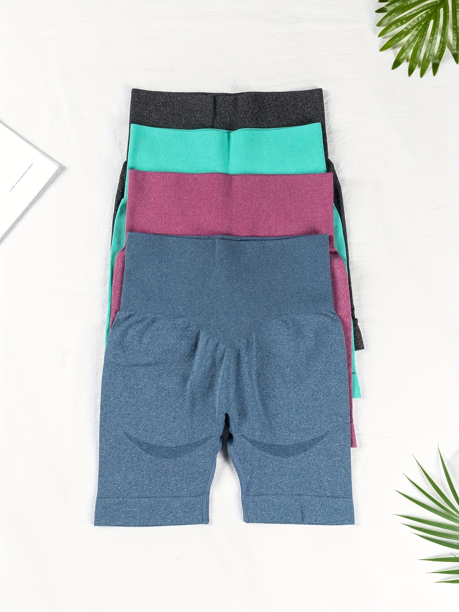 4 Pcs Seamless Butt lifting Shorts Stretchy Fitness Workout Gym Shorts
