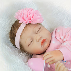 20" Reborn Dolls Soft Body Lifelike Dolls Open Eyes Dolls With Clothes & Toy