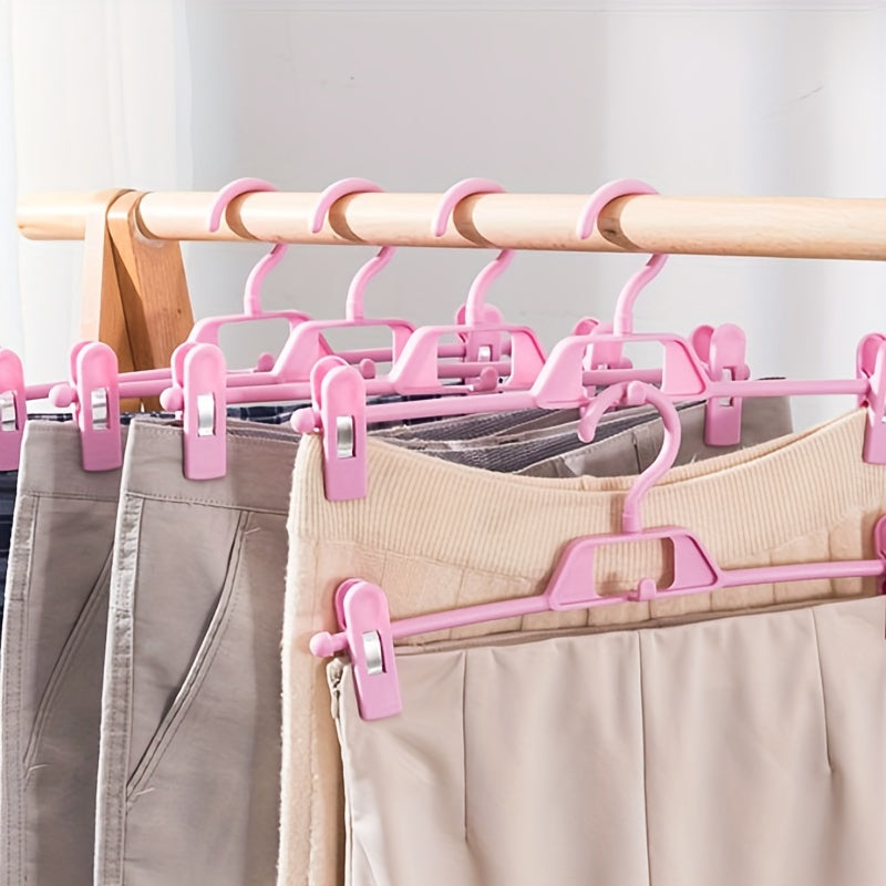 5pcs Clothes Hanger Clip Non-slip Hanging Rack Trouser Hanger Stack