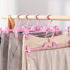 5pcs Clothes Hanger Clip Non-slip Hanging Rack Trouser Hanger Stack
