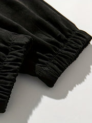 Men's Faux Suede Jogger Pants Loose Trousers