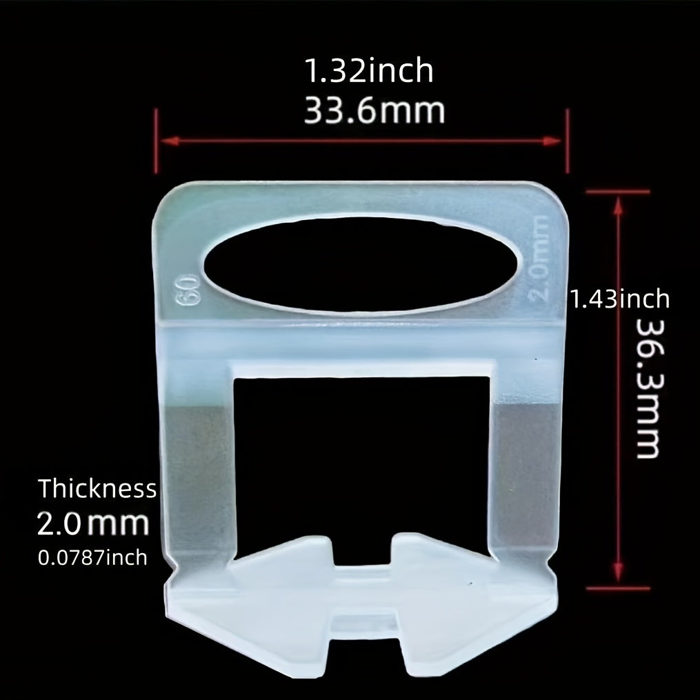 100pcs Tile Leveling Clips 2mm Tile Leveling Spacer Tile Leveling System