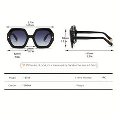 Large Geometric Frame Sunglasses For Women Men UV400