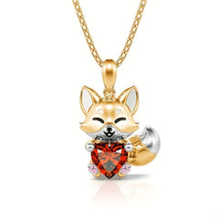 Fox Pendant Necklace Animal Jewelry Girls Kids Accessories