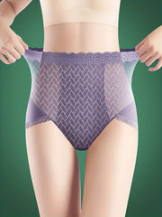 Geometric Pattern Mesh Briefs Comfy & Breathable Intimates Panties