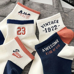Men's Cotton Block Liner Anklets Socks Comfortable Breathable Sweat Absorbe