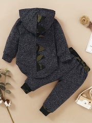 Toddler Boy's Camo Hoodie & Sweatpants Set for Spring Fall