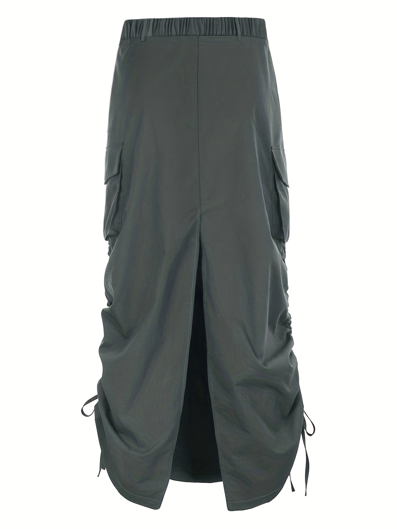 Y2K Cargo Skirt Side Drawstring Flap Pockets Spring Summer Women's Clothing