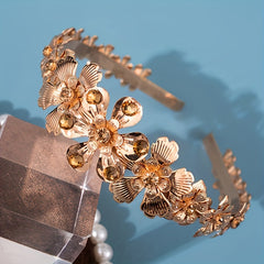 Floral Crystal Hairband for Brides Weddings Parties